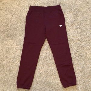 VS Pink Sweatpants in Maroon